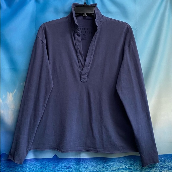 Frank & Eileen PATRICK Popover Henley Heritage Jersey White Size: XS Ocean - Picture 4 of 15